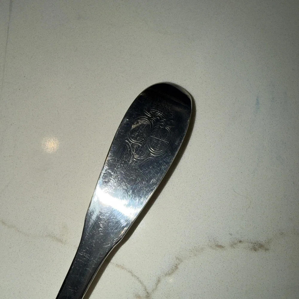 Gorham Extra-Large Plate Spoon Signed : 1780: Rochambeau, To Lt. Gov.Jabez Lowe